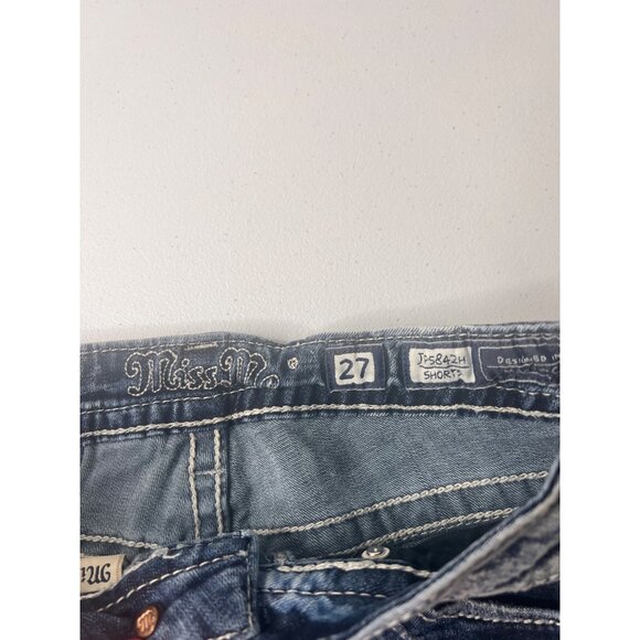 Miss Me Women's Denim‎ Shorts Size 27 Frayed Hem Bling Style JP5842H - Picture 4 of 10